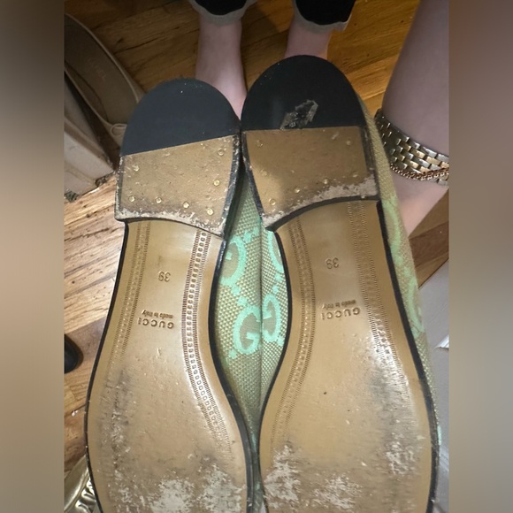 Gucci Jordaan loafers in monogram canvas mint green - Picture 5 of 16